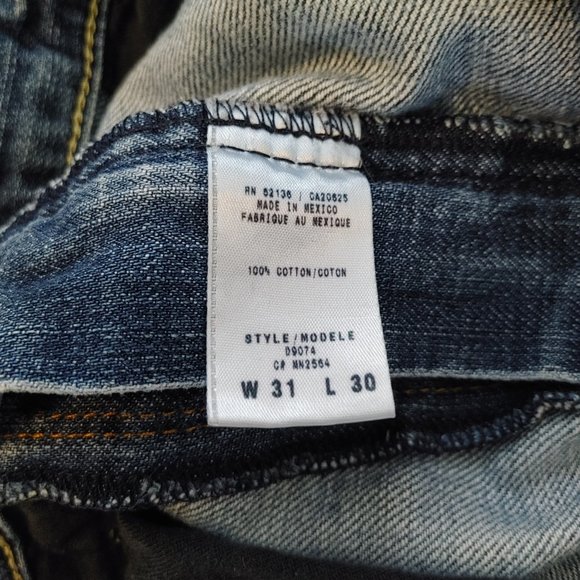 Guess Premium Cliff Cut Boot Blue Jeans Men's 31x30 Super Distressed Slim Fit - Picture 7 of 7